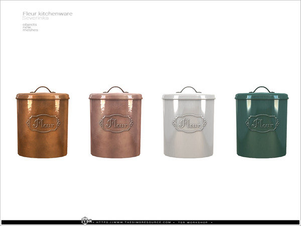 Sims 4 — Fleur kitchenware - jar Flour by Severinka_ — A set of decor for the kitchen, 10 items.