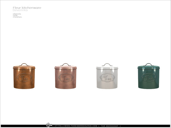 Sims 4 — Fleur kitchenware - jar Tea by Severinka_ — A set of decor for the kitchen, 10 items.