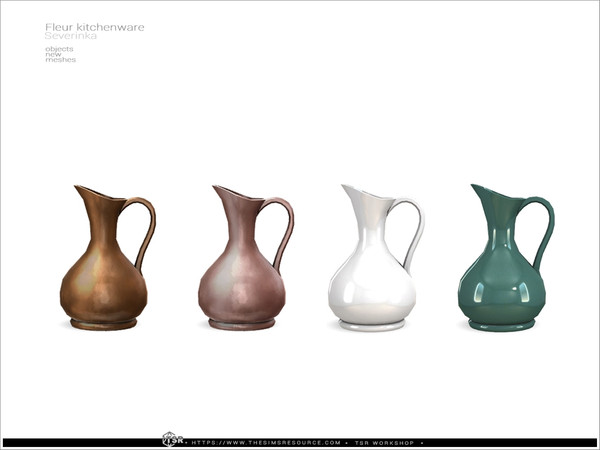 Sims 4 — Fleur kitchenware - jug high by Severinka_ — A set of decor for the kitchen, 10 items.