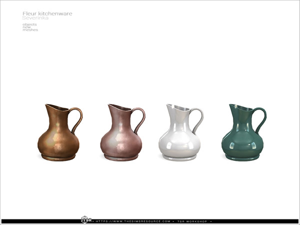 Sims 4 — Fleur kitchenware - jug low by Severinka_ — A set of decor for the kitchen, 10 items.