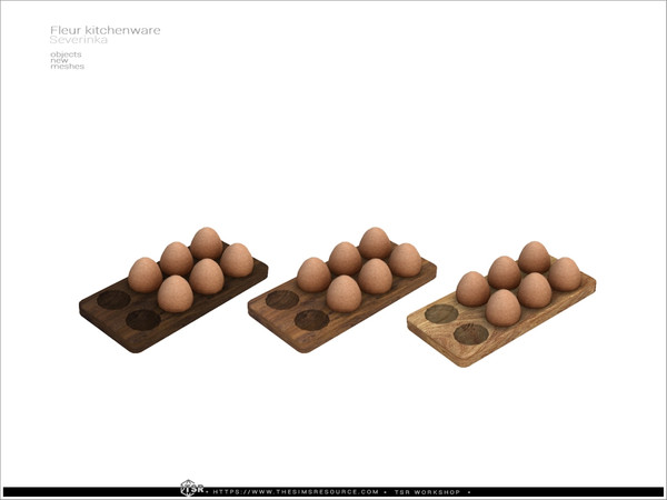 Sims 4 — Fleur kitchenware - egg stand by Severinka_ — A set of decor for the kitchen, 10 items.