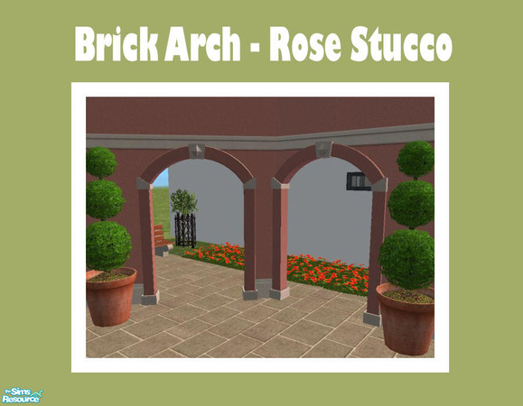 Sims 2 — Brick Arch Rose Stucco by Shakeshaft — Part of a new mesh Archway Set with straight and diagonal mesh and