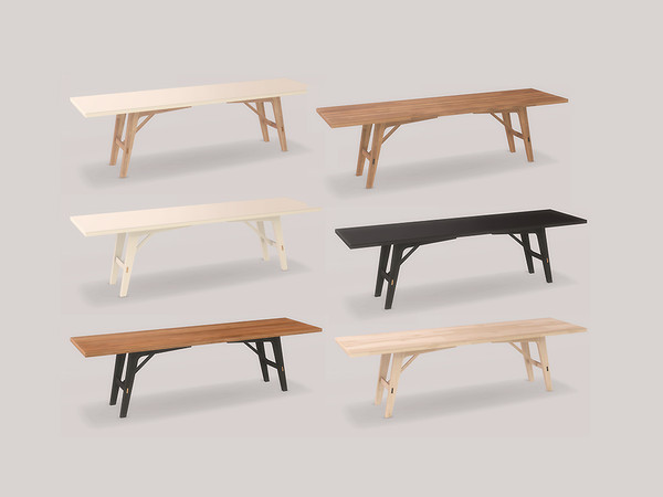 Sims 4 — Dining Mila Dining Table L by ung999 — Dining Mila Dining Table L Color Options : 6