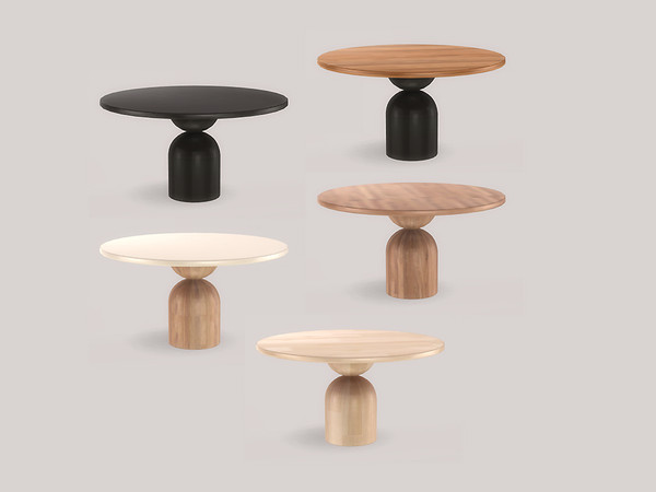 Sims 4 — Dining Mila Dining Table Round by ung999 — Dining Mila Dining Table Round Color Options : 5