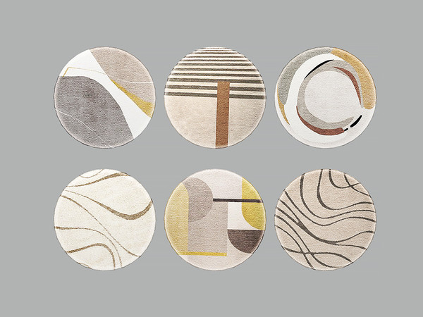 Sims 4 — Dining Mila Rug Round by ung999 — Dining Mila Rug Round Color Options : 6