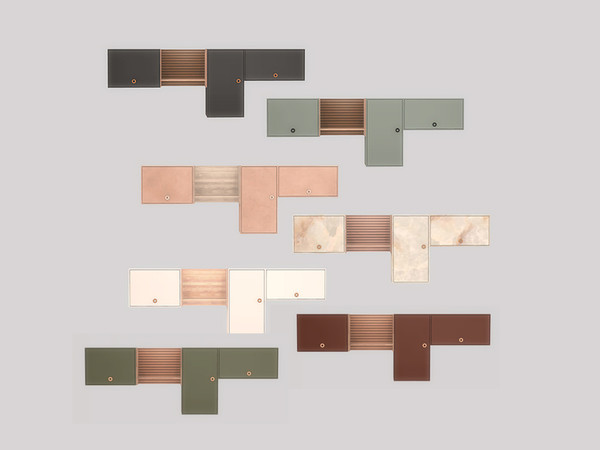 Sims 4 — Dining Mila Wall Unit by ung999 — Dining Mila Wall Unit Color Options : 7 Located at : Surfaces / Display