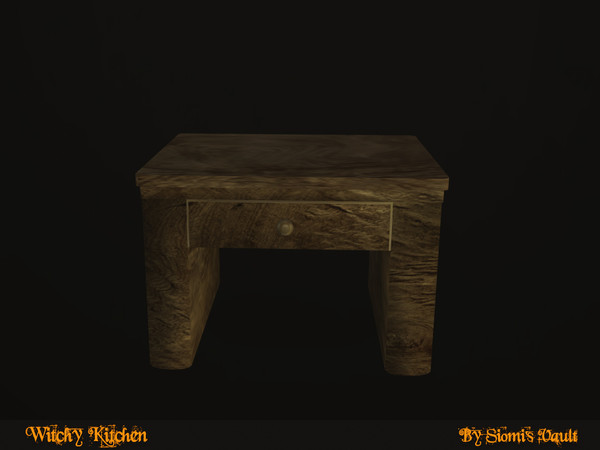 Sims 4 — Witch Kitchen - Mini table by siomisvault — Hi back to the Goth Wizard House! I'm in the kitchen I made a lot of