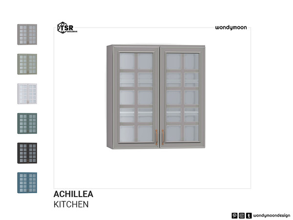 Sims 4 — Achillea Cabinet with Glass by wondymoon — Achillea country style inspired kitchen part I; surfaces! Counters,
