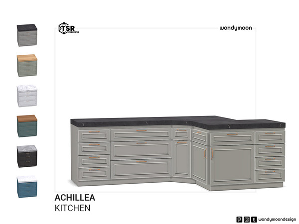 Sims 4 — Achillea Counter I by wondymoon — Achillea country style inspired kitchen part I; surfaces! Counters, cabinets