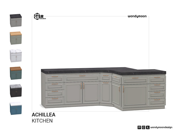 Sims 4 — Achillea Counter II by wondymoon — Achillea country style inspired kitchen part I; surfaces! Counters, cabinets
