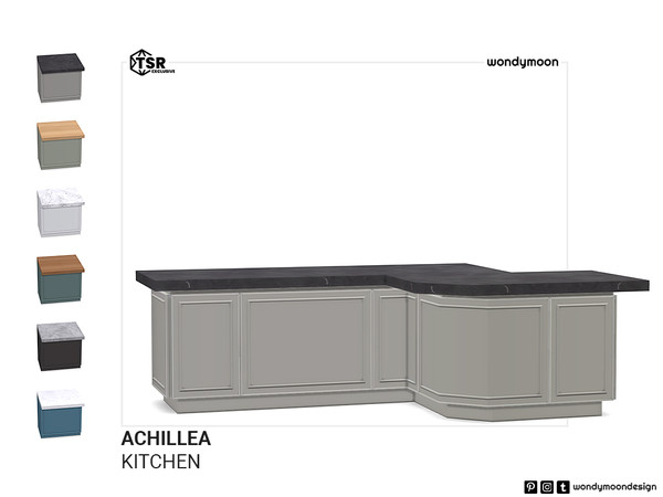 Sims 4 — Achillea Counter Island by wondymoon — Achillea country style inspired kitchen part I; surfaces! Counters,