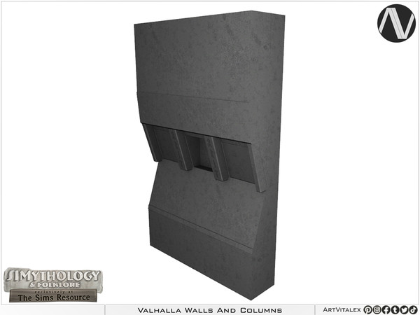 Sims 4 — SIMythology | Valhalla Stone Wall by ArtVitalex — Mythological Collection - Belong to 2023 All Rights Reserved.