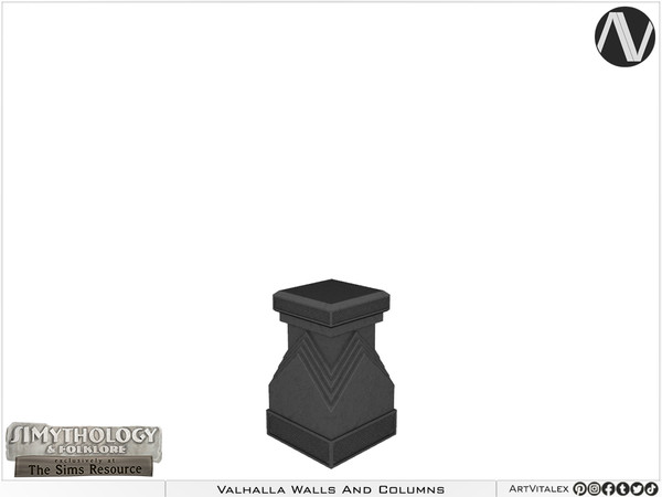 Sims 4 — SIMythology | Valhalla Column Narrow Base Short by ArtVitalex — Mythological Collection - Belong to 2023 All