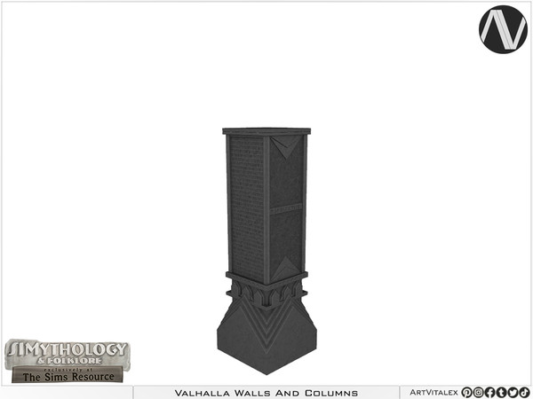 Sims 4 — SIMythology | Valhalla Column Narrow Base Tall by ArtVitalex — Mythological Collection - Belong to 2023 All