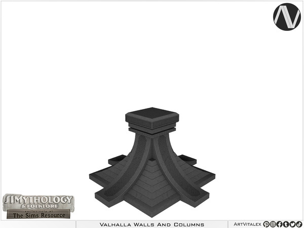 Sims 4 — SIMythology | Valhalla Column Wide Base Short by ArtVitalex — Mythological Collection - Belong to 2023 All