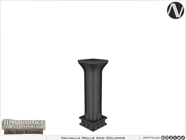Sims 4 — SIMythology | Valhalla Column Addable by ArtVitalex — Mythological Collection - Belong to 2023 All Rights