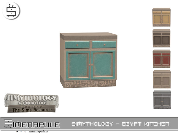 Sims 4 — Simythology - Egypt Kitchen -Counter 01 by Simenapule — Simythology - Egypt Kitchen. Com