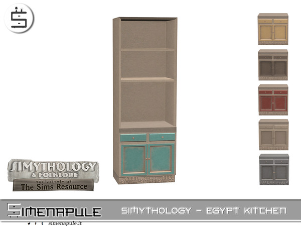 Sims 4 — Simythology - Egypt Kitchen - Open Cabinet by Simenapule — Simythology - Egypt Kitchen. Com