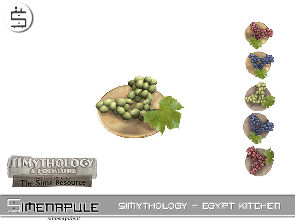 Sims 4 — Simythology - Egypt Kitchen - Grapes on Plate by Simenapule — Simythology - Egypt Kitchen Part 2 ddff