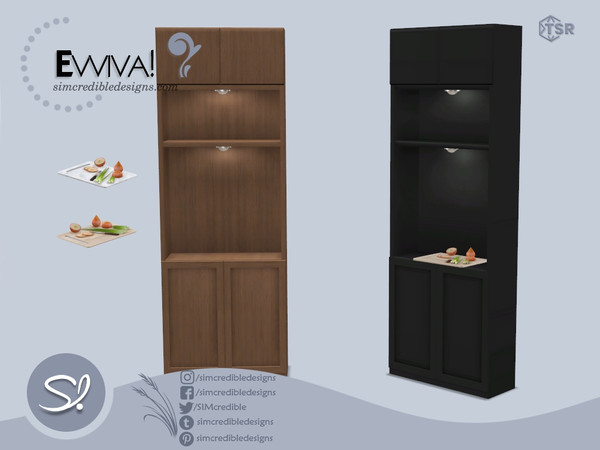 Sims 4 — Evviva! shelves - decor lights by SIMcredible! — Bringing back our Evviva! set, a modern series, with