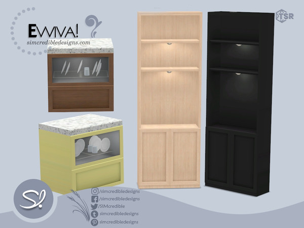 Sims 4 — Evviva! dishwasher by SIMcredible! — Bringing back our Evviva! set, a modern series, with scandinavian