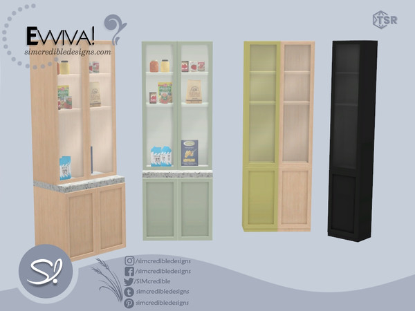 Sims 4 — Evviva! Fridge by SIMcredible! — Bringing back our Evviva! set, a modern series, with scandinavian influence.