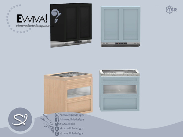 Sims 4 — Evviva! Stove range by SIMcredible! — Bringing back our Evviva! set, a modern series, with scandinavian