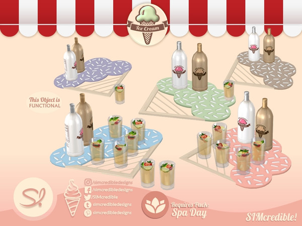 Sims 4 — Gelatteria Drinks Tray - REQUIRES Spa Day by SIMcredible! — by SIMcredibledesigns.com available exclusively at