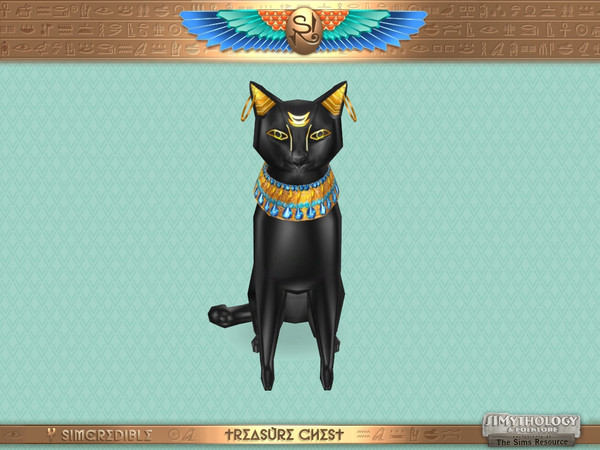 Sims 4 — SIMythology Treasure Chest Bastet Statue by SIMcredible! — by the gods! We just found it! Deep in a tomb,