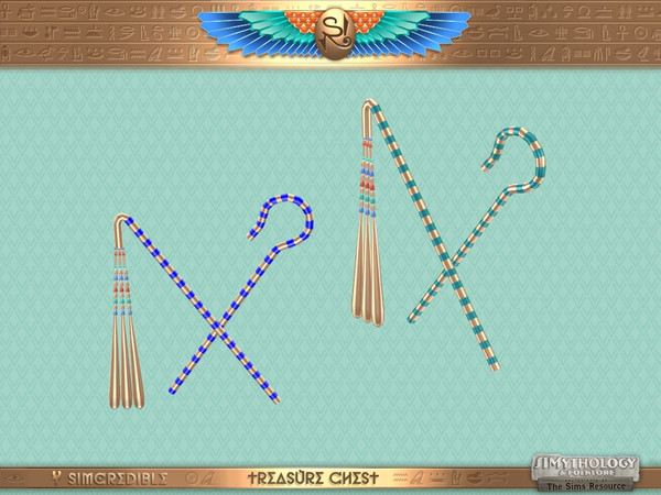 Sims 4 — SIMythology Treasure Chest Crook and Flail by SIMcredible! — by the gods! We just found it! Deep in a tomb,