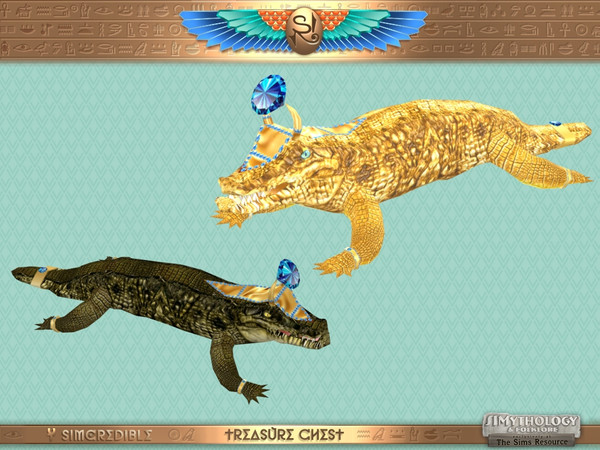 Sims 4 — SIMythology Treasure Chest Petsuchos Ra by SIMcredible! — by the gods! We just found it! Deep in a tomb, beneath