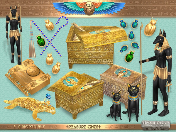 Sims 4 — SIMythology Treasure Chest Wall Beetles by SIMcredible! — by the gods! We just found it! Deep in a tomb, beneath