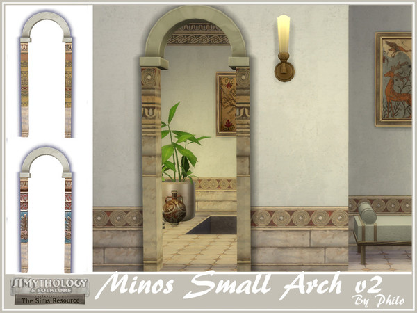Sims 4 — Philo_Simythology Minos Small Arch v2 by philo — This set contains matching 3 arches, 4 windows and an outdoor