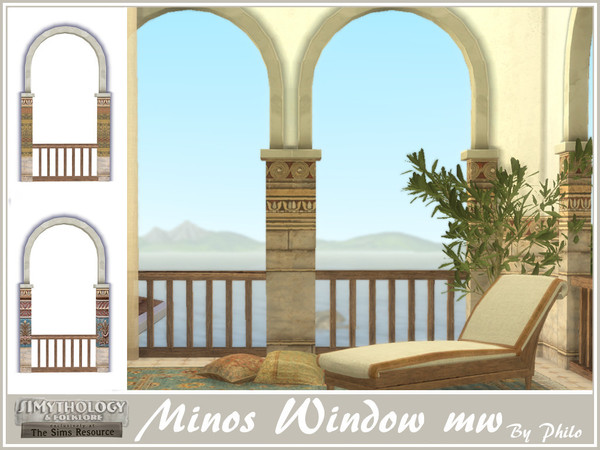 Sims 4 — Philo_Simythology_Minos Windows MW by philo — This set contains matching 3 arches, 4 windows and an outdoor