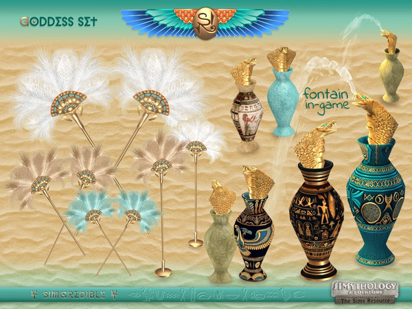 Sims 4 — SIMythology Goddess Feathers Fan (standing) by SIMcredible! — All the beauty, mightiness and greatness of the