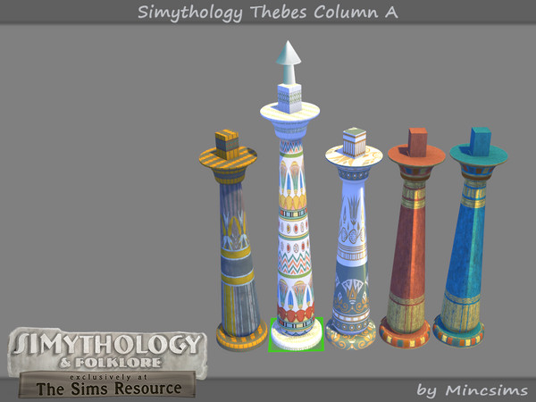 Sims 4 — Simythology Thebes Column A by Mincsims — A part of Simythology Collaboration. -2 Columns