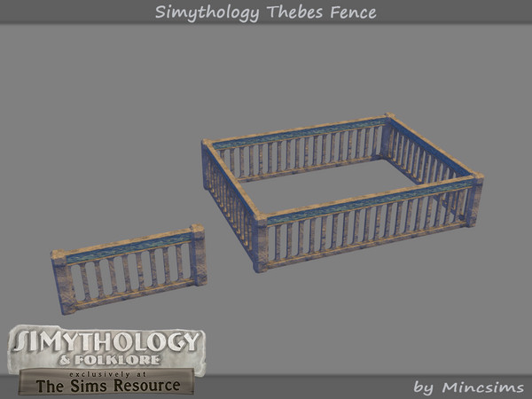 Sims 4 — Simythology Thebes Fence by Mincsims — A part of Simythology Collaboration. -2 Columns