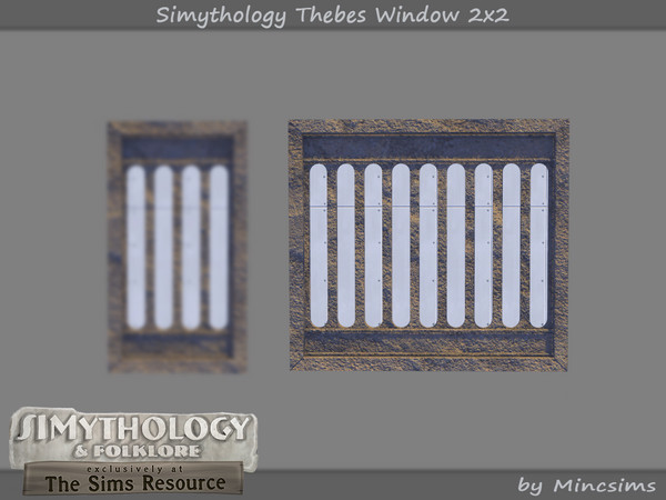 Sims 4 — Simythology Thebes Window 2x2 by Mincsims — A part of Simythology Collaboration. -2 Doors