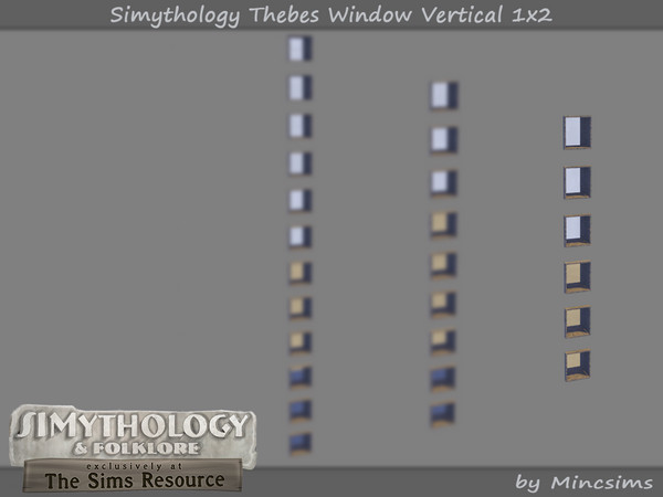Sims 4 — Simythology Thebes Window Vertical 1x2 by Mincsims — A part of Simythology Collaboration. -2 Doors