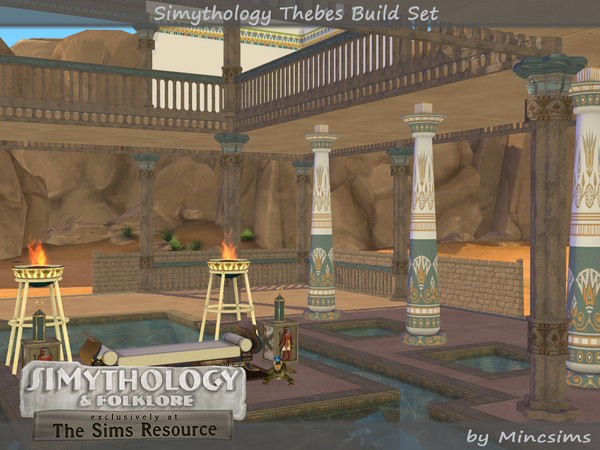 Sims 4 — Simythology Thebes Build Set by Mincsims — A part of Simythology Collaboration. -2 Columns