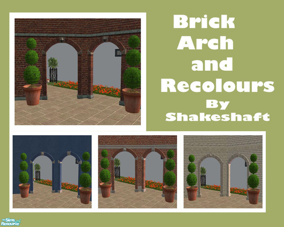 Sims 2 — Brick Arch and Recolours by Shakeshaft — A new mesh Archway Set with straight and diagonal mesh and several