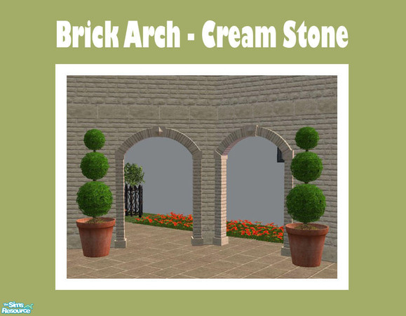 Sims 2 — Brick Arch Cream Stone by Shakeshaft — Part of a new mesh Archway Set with straight and diagonal mesh and