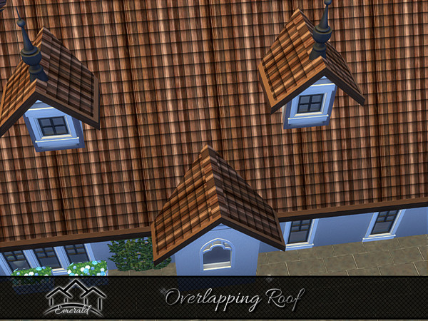 Sims 4 — Overlapping Roof1 by Emerald — Overlapping roof will allowing water to flow one panel to another without
