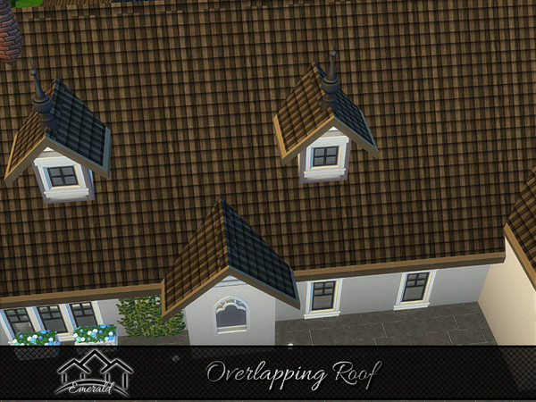 Sims 4 — Overlapping Roof2 by Emerald — Overlapping roof will allowing water to flow one panel to another without
