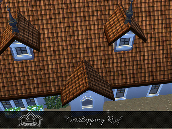Sims 4 — Overlapping Roof3 by Emerald — Overlapping roof will allowing water to flow one panel to another without