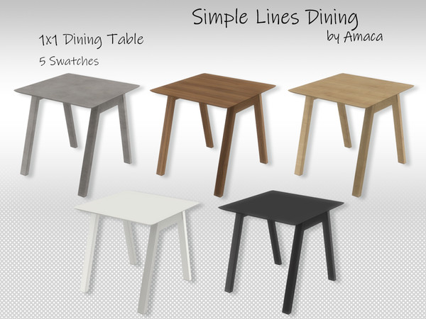 Sims 4 — Simple lines dining - 1x1 table by amaca2015 — The essential furniture for your sim's dining room.