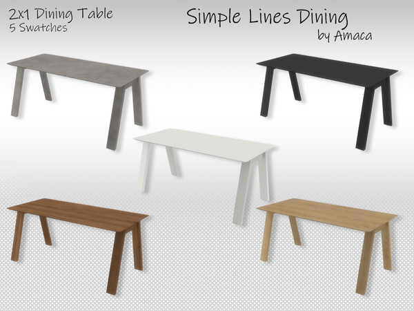 Sims 4 — Simple lines diding - 2x1 table by amaca2015 — The essential furniture for your sim's dining room.