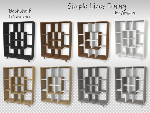 Sims 4 — Simple lines dining - Bookshelf by amaca2015 — The essential furniture for your sim's dining room.