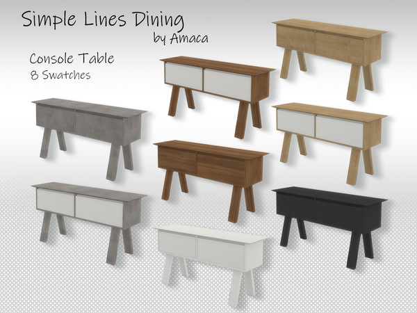 Sims 4 — Simple lines dining - Console table by amaca2015 — The essential furniture for your sim's dining room.