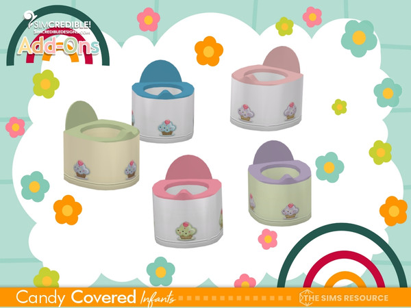 Sims 4 — Candy Covered Potty by SIMcredible! — Bringing these functional add-ons for Infants from our Candy Covered set.